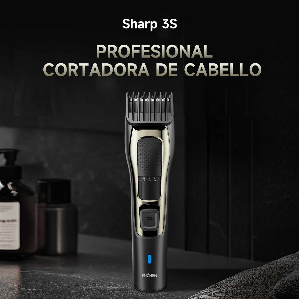 Máquina Para Cabello Eléctrica Fácil De Limpiar Enchen Negro