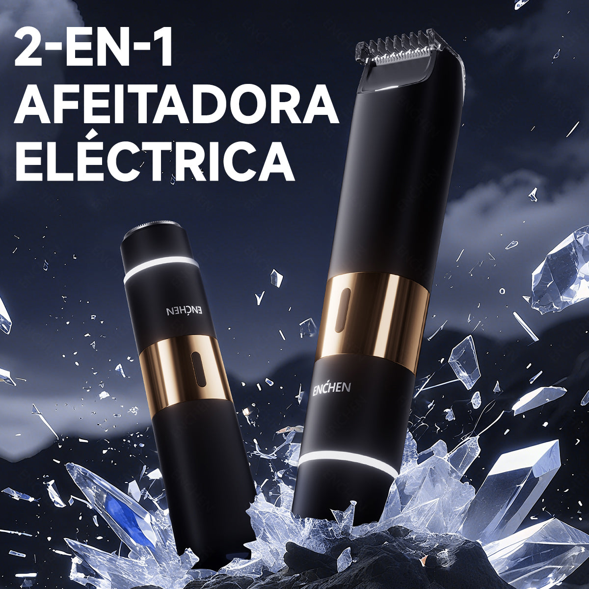 Depiladora Eléctrica 2 En 1, Afeitadora Portátil De 8000 Rpm, Carga Rápida, Para hombres y mujeres, Uso corporal completo Negro Enchen