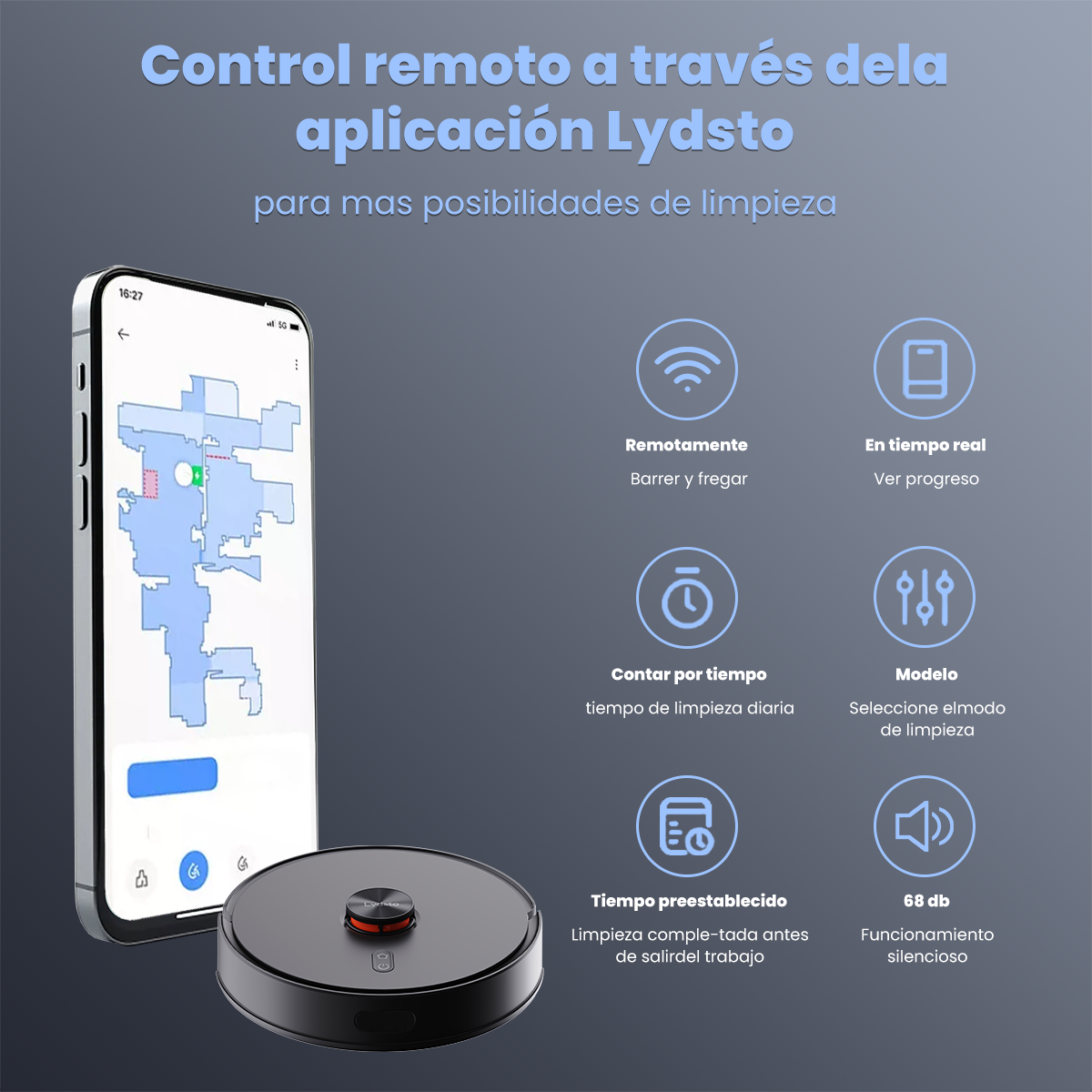 Aspirador y Trapeadora Robot Inteligente Xiaomi Lydsto R1D Edge color Blanco