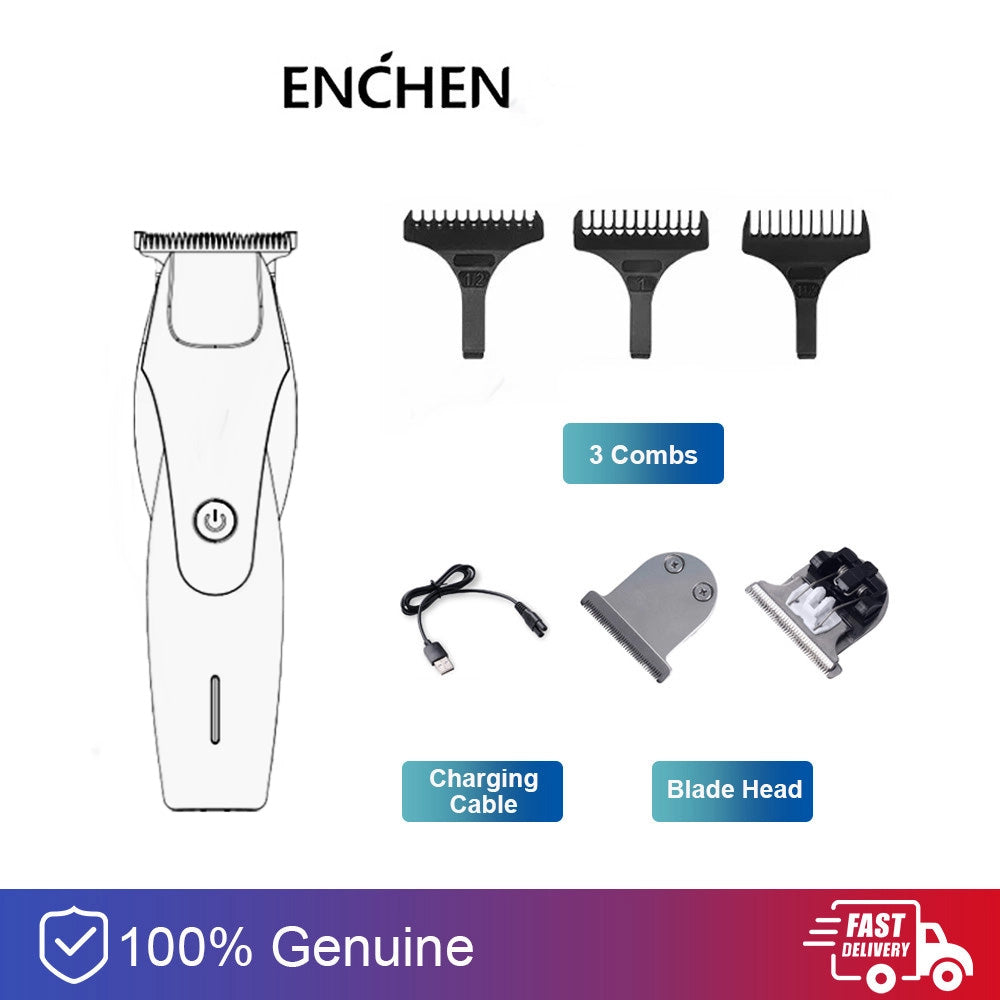 Máquina Cortadora De Cabello Para Hombre Enchen Hummingbird Cortadora De Pelo Y Barba Profesional Cortapelo Sin Cable Para Adultos Negro