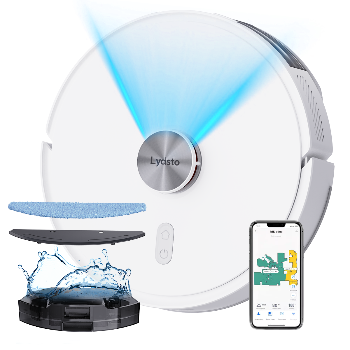 Aspirador y Trapeadora Robot Inteligente Xiaomi Lydsto R1D Edge color Blanco