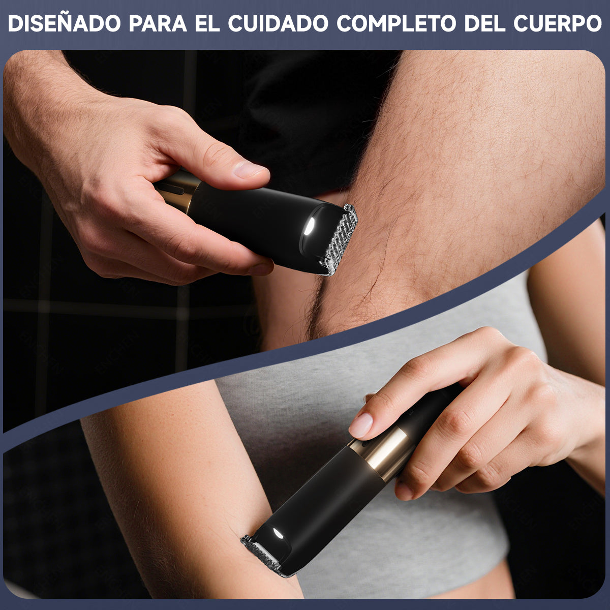 Depiladora Eléctrica 2 En 1, Afeitadora Portátil De 8000 Rpm, Carga Rápida, Para hombres y mujeres, Uso corporal completo Negro Enchen