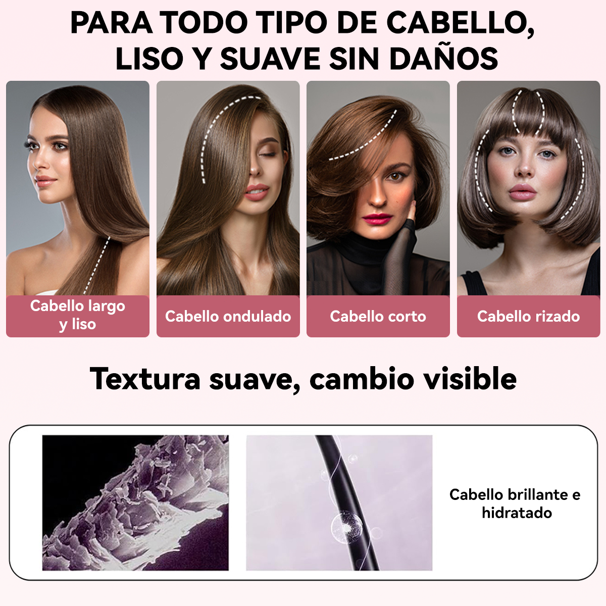Cepillo Alisador Eléctrico Cabello Plancha Caliente Pelo Blanca Bomidi