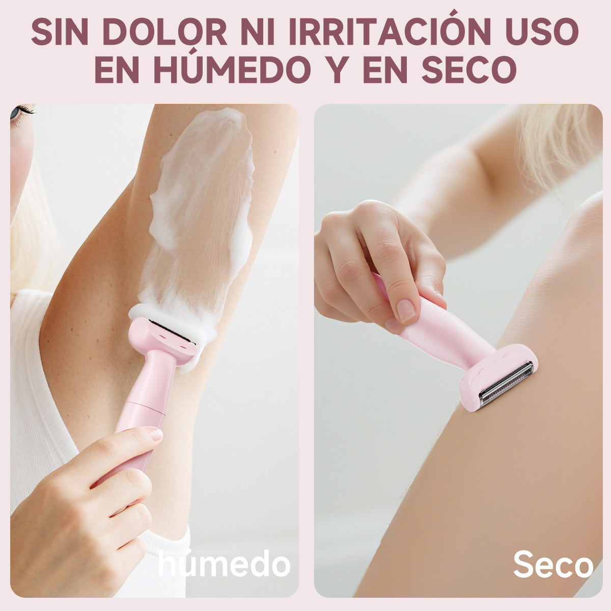 Depiladora Eléctrica 3 en 1 Rasuradora Recargable Portátil, Húmeda O Seca, Para Mujeres Íntima Axilas Facial Bikini y Todo el Cuerpo Enchen
