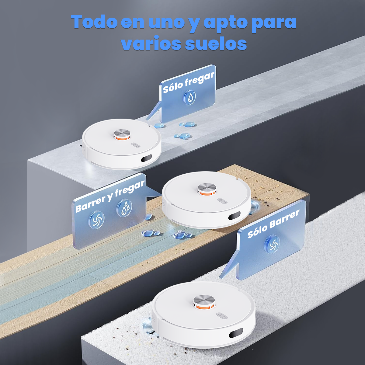 Aspirador y Trapeadora Robot Inteligente Xiaomi Lydsto R1D Edge color Blanco