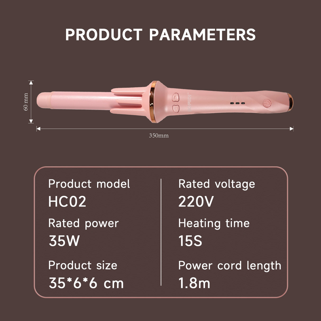 Rizador Automático de Cabello Bomidi HC02 Rosado