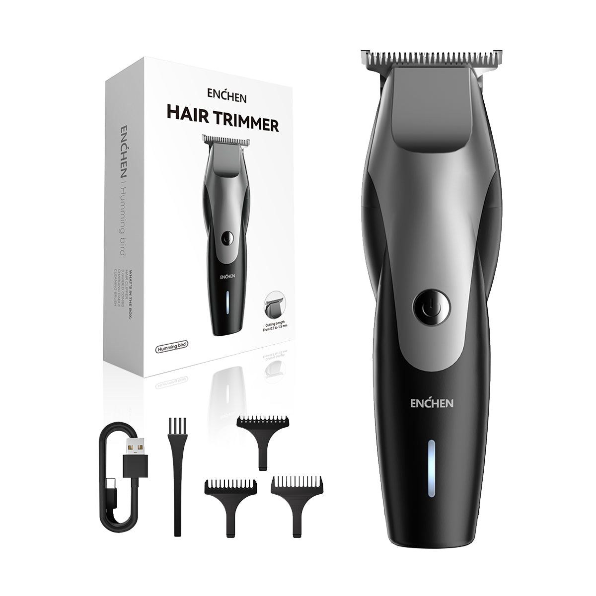 Máquina Cortadora De Cabello Para Hombre Enchen Hummingbird Cortadora De Pelo Y Barba Profesional Cortapelo Sin Cable Para Adultos Negro