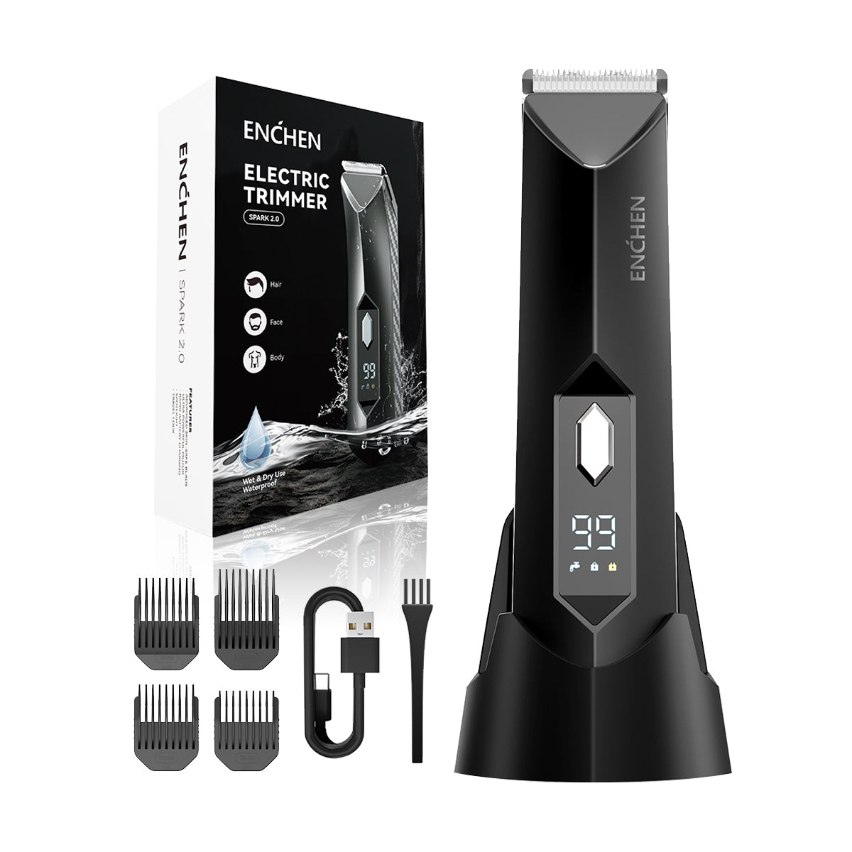 Enchen Spark 2 - Recortador de Vello Corporal con Carga USB