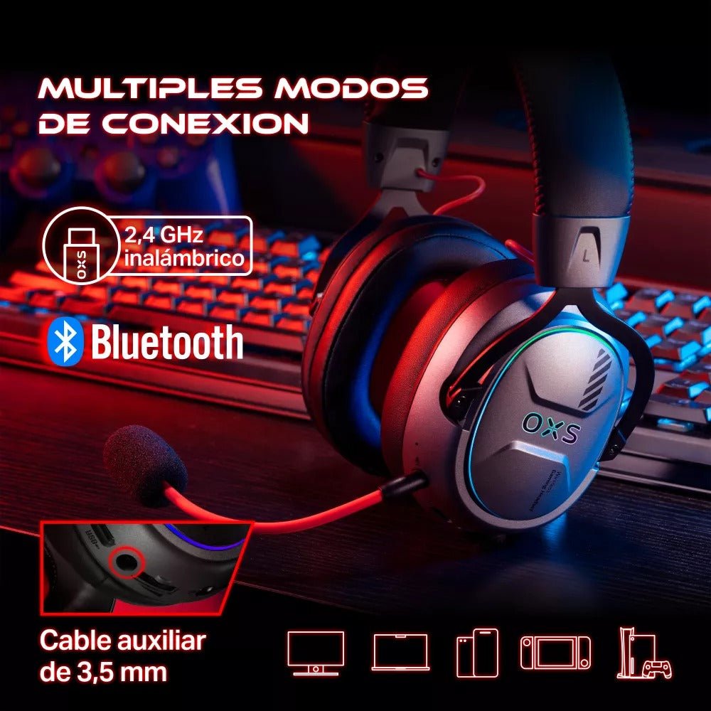 Audífonos Gamer Con Micrófono Bluetooth5.3 OXS G2 Negro - Orro Home Mexico