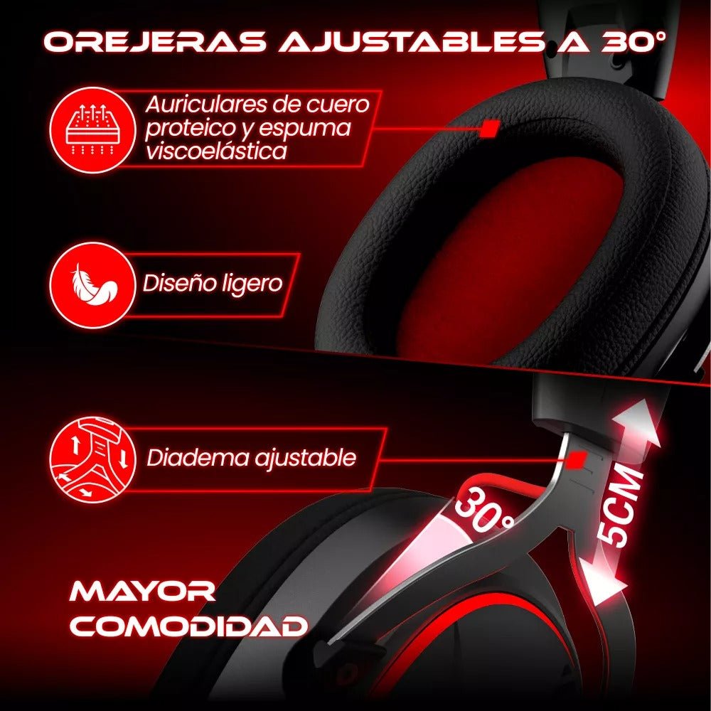 Audífonos Gamer Con Micrófono Bluetooth5.3 OXS G2 Negro - Orro Home Mexico