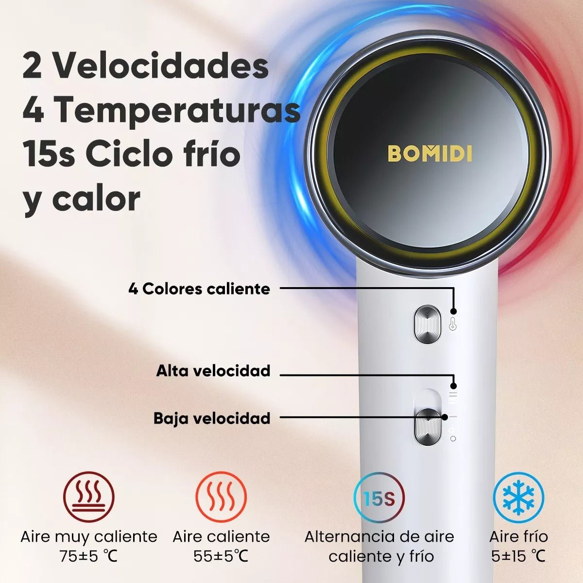 Bomidi HD04 Secador De Cabello Profesional Alta Velocidad - Orro Home Mexico