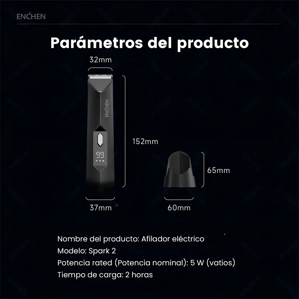 Enchen Spark 2 - Recortador de Vello Corporal con Carga USB