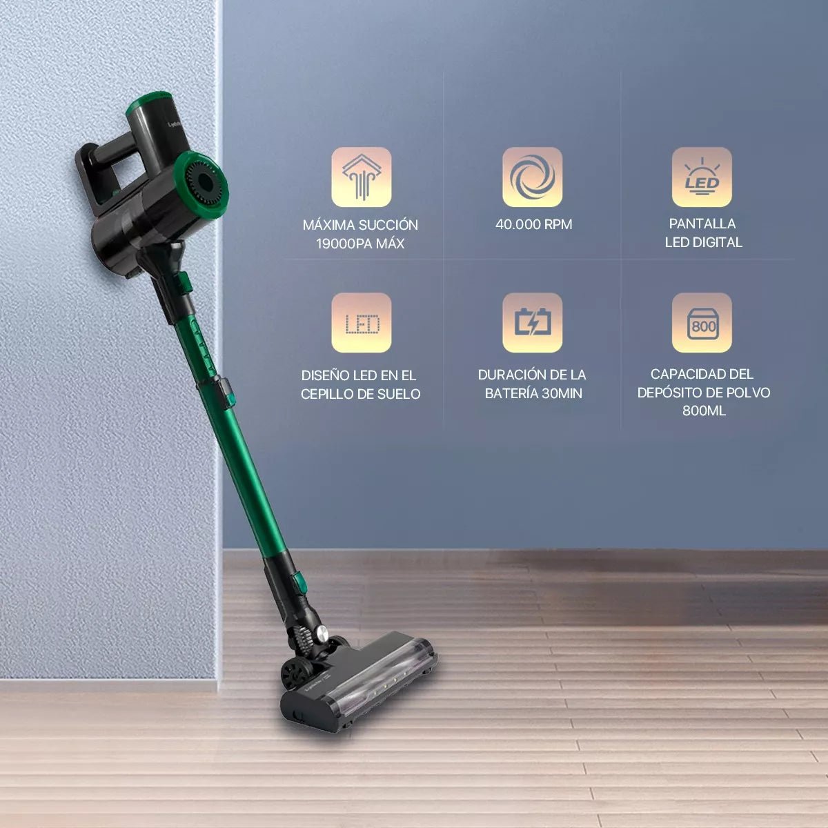 Lydsto Aspiradora De Mano Portátil Inalámbrica V9 Para Hogar verde - Orro Home Mexico