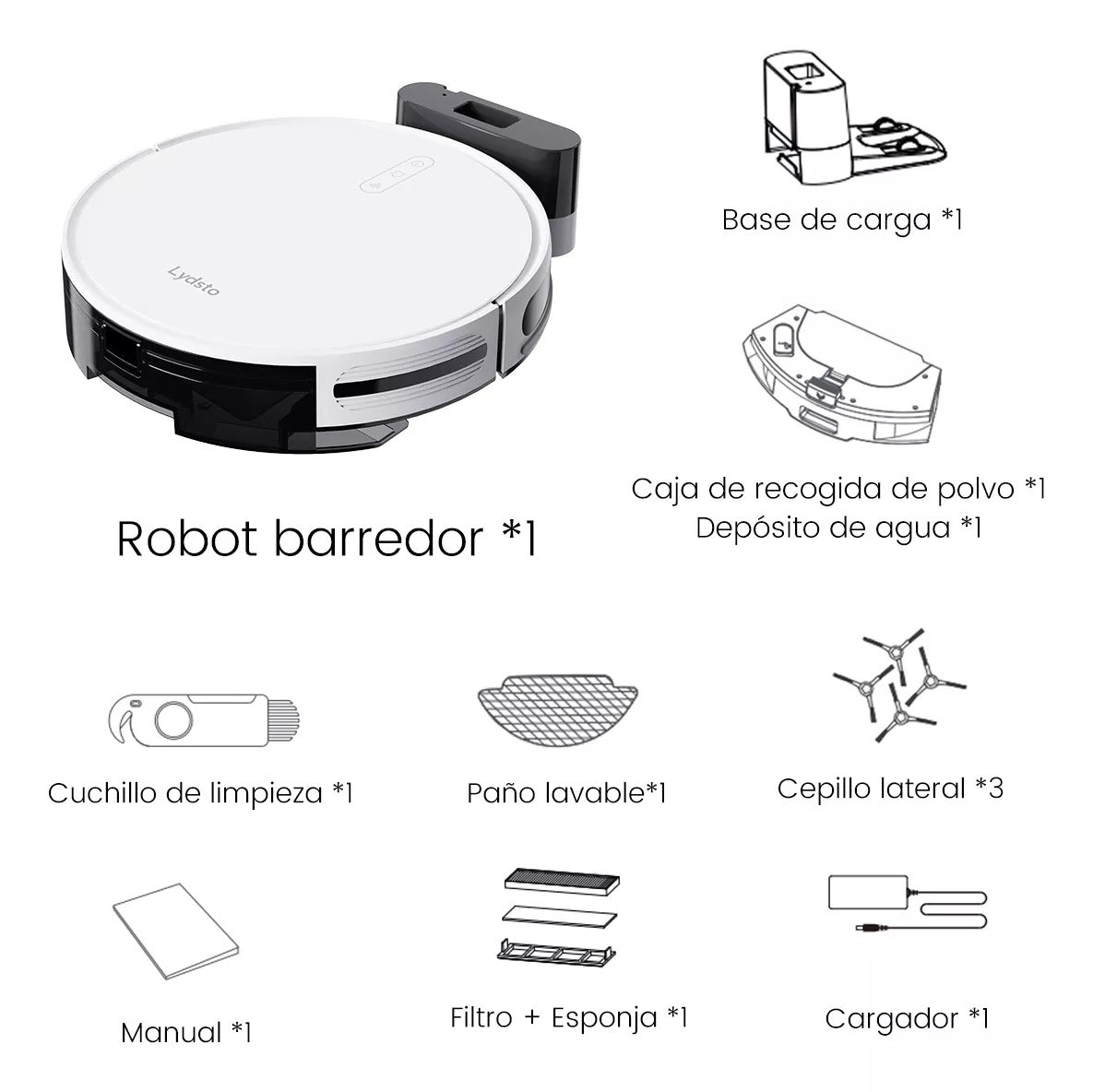 Lydsto G1 aspiradora trapeadora robot potencia 3300 pa blanco - Orro Home Mexico