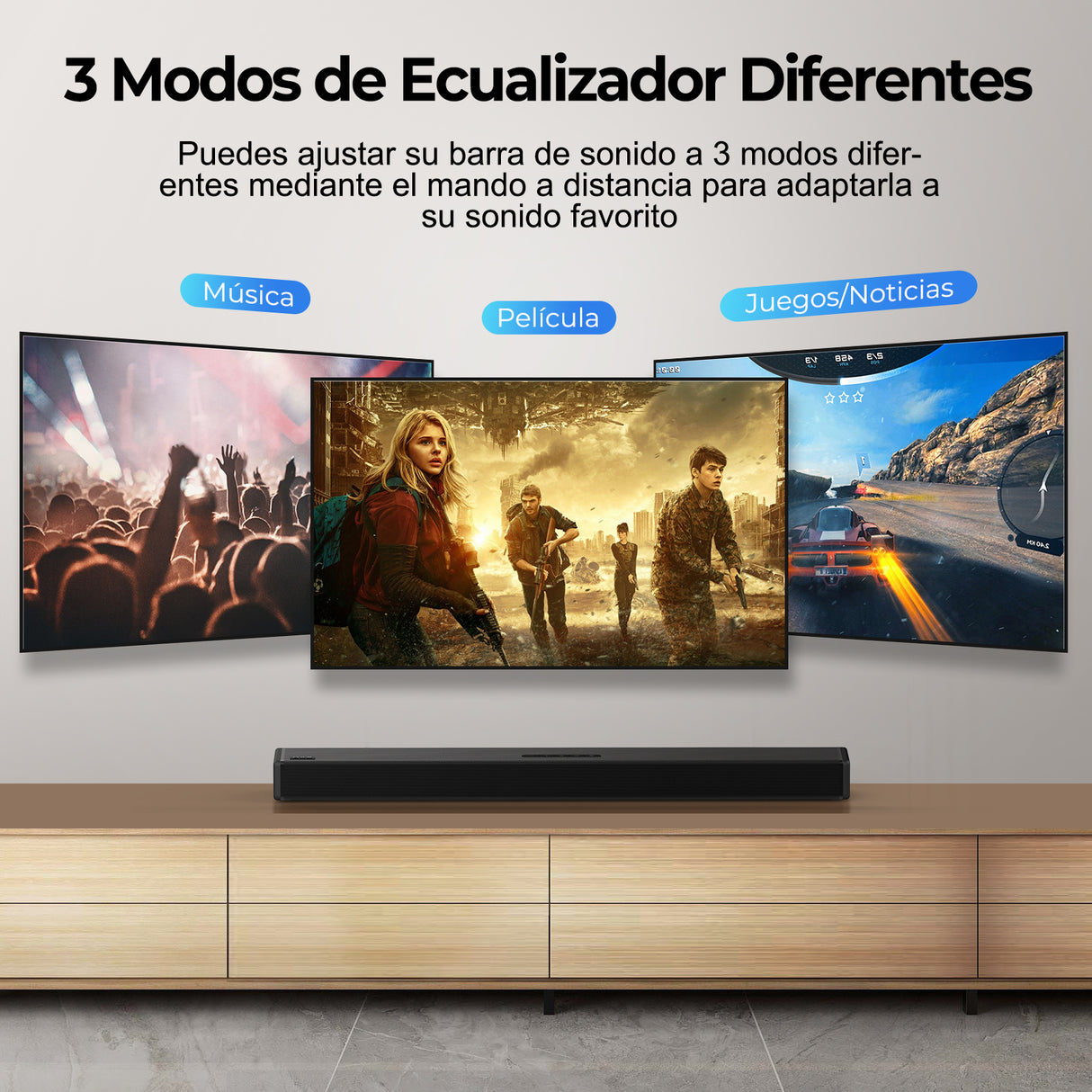 Barra de Sonido Para TV Bluetooth 5.0 OXS S3 – Sonido 3D y Graves Potentes