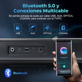 Barra de Sonido Para TV Bluetooth 5.0 OXS S3 – Sonido 3D y Graves Potentes