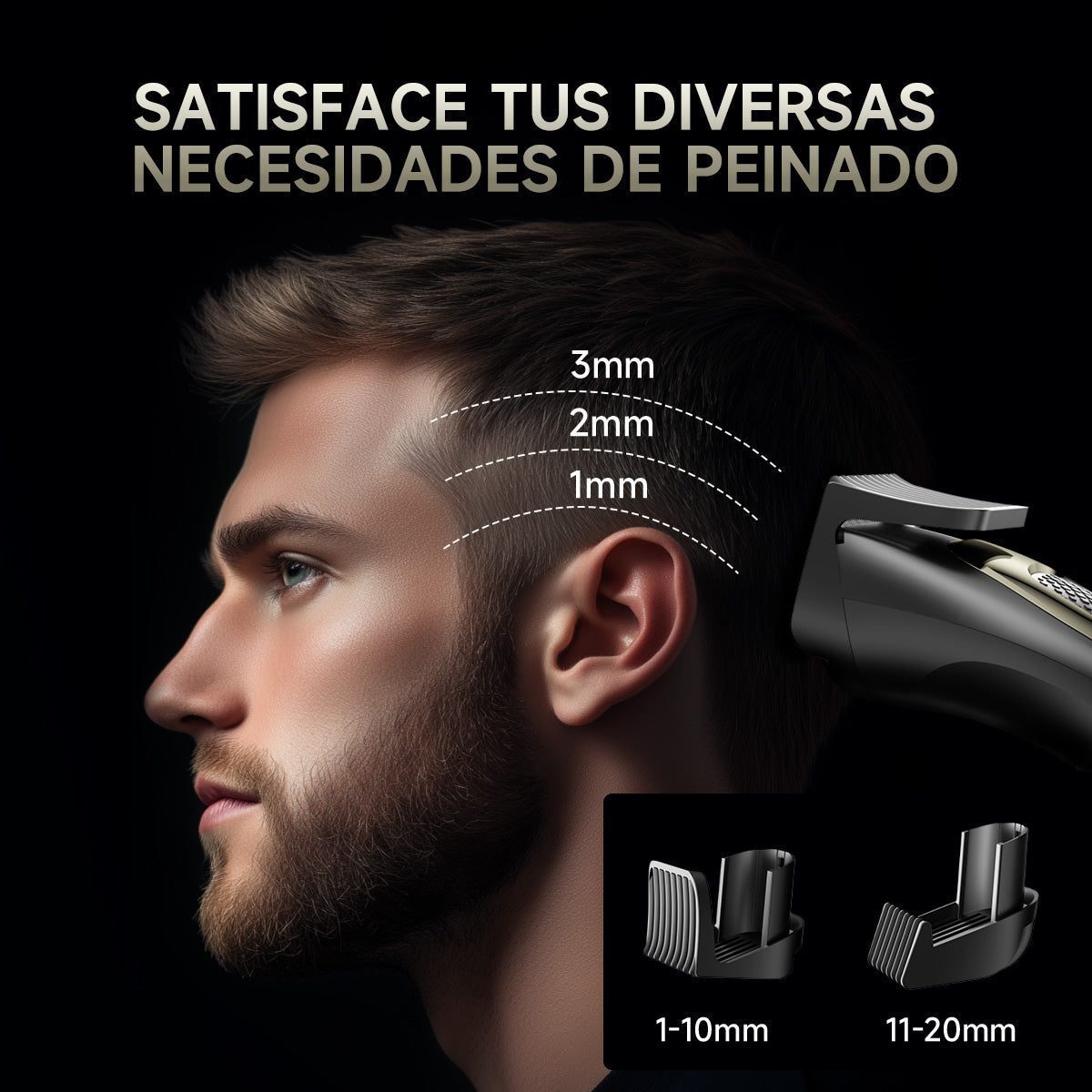 Máquina Para Cabello Eléctrica Fácil De Limpiar Enchen Negro