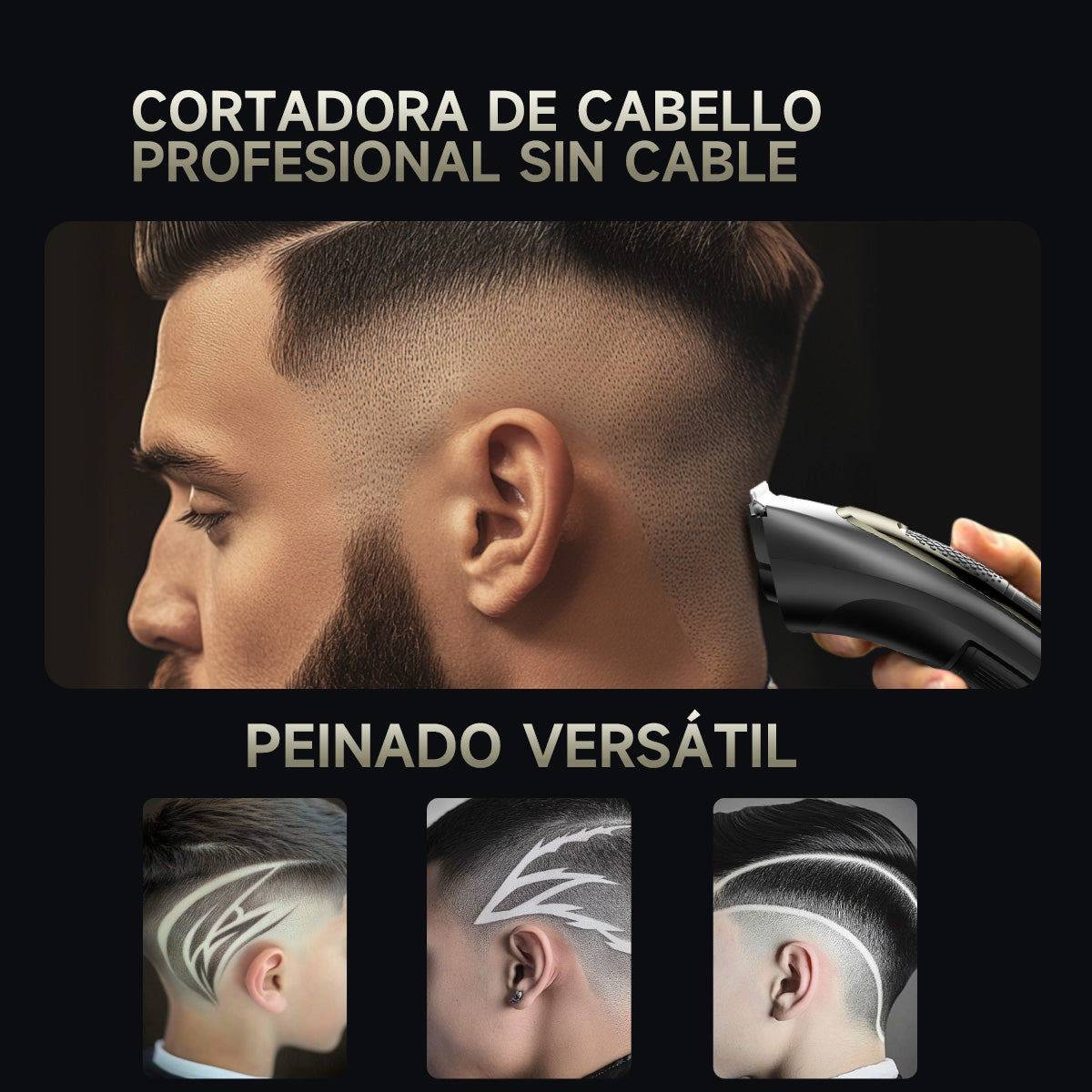 Máquina Para Cabello Eléctrica Fácil De Limpiar Enchen Negro