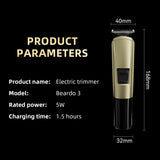 Maquina Cortar Cabello Profesional Trimmer Kit 8 Piezas Recargable Usb 8000 Rpm 1.5 Horas Uso Para Hombre Cabello y Barba ENCHEN Beardo3