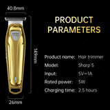 Maquina Para Cortar Cabello Maquinas De Cortar Pelo Inalámbrica Maquinas De Cortar Pelo Material Metálico Uso Doméstico Recargable Dorado Enchen