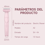Depiladora Eléctrica 3 en 1 Rasuradora Recargable Portátil, Húmeda O Seca, Para Mujeres Íntima Axilas Facial Bikini y Todo el Cuerpo Enchen