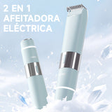 Depiladora Eléctrica 2 En 1, Afeitadora Portátil De 8000 Rpm, Carga Rápida, Para Hombres Y Mujeres, Uso Corporal Completo Azul claro Enchen
