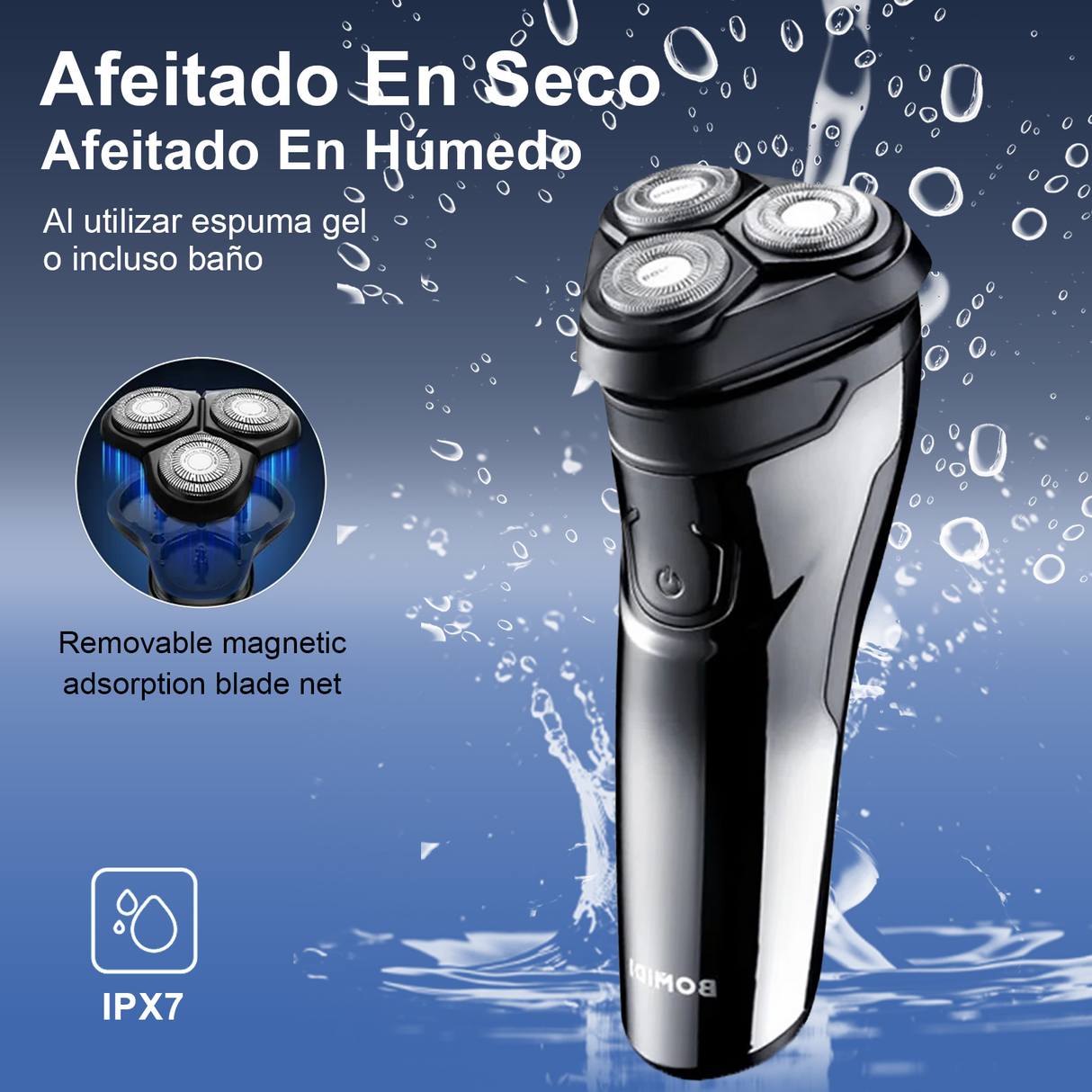 Rasuradora para Barba Eléctrica BOMIDI Afeitadora Moderna Recargable