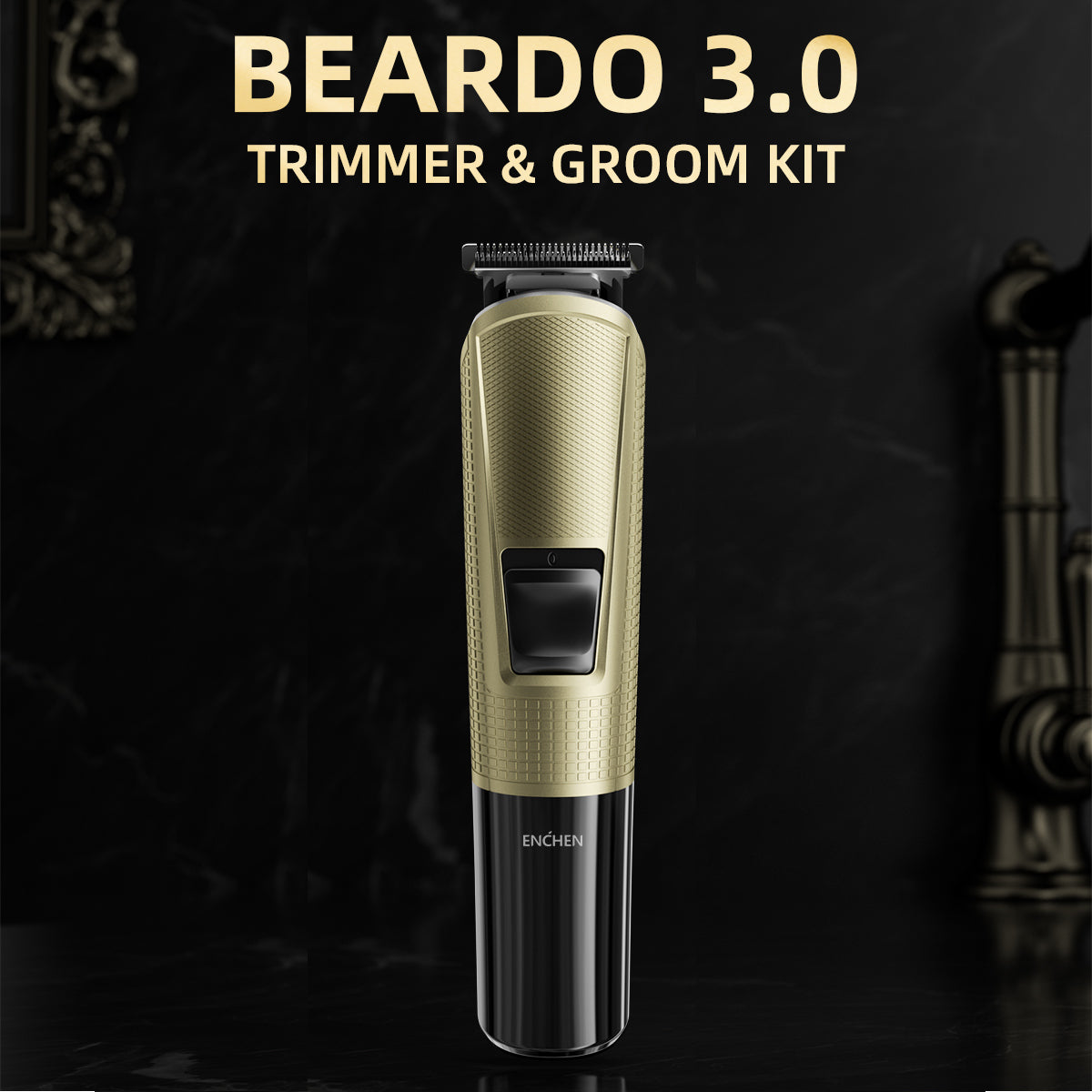 Maquina Cortar Cabello Profesional Trimmer Kit 8 Piezas Recargable Usb 8000 Rpm 1.5 Horas Uso Para Hombre Cabello y Barba ENCHEN Beardo3