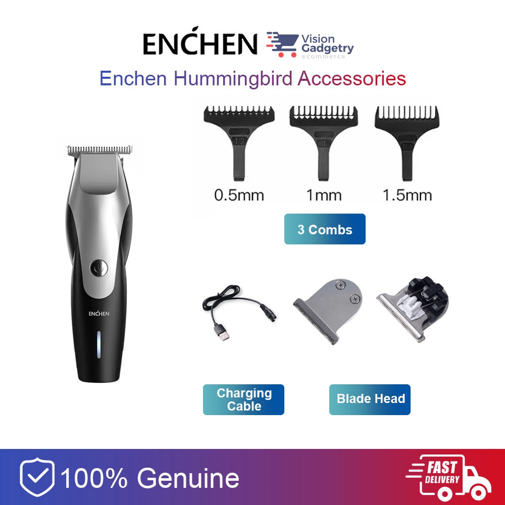 Máquina Cortadora De Cabello Para Hombre Enchen Hummingbird Cortadora De Pelo Y Barba Profesional Cortapelo Sin Cable Para Adultos Negro