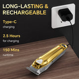 Maquina Para Cortar Cabello Maquinas De Cortar Pelo Inalámbrica Maquinas De Cortar Pelo Material Metálico Uso Doméstico Recargable Dorado Enchen