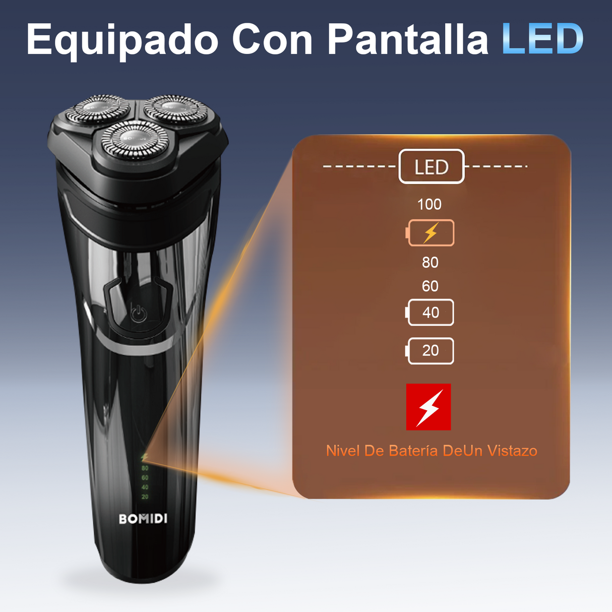 Rasuradora para Barba Eléctrica BOMIDI Afeitadora Moderna Recargable