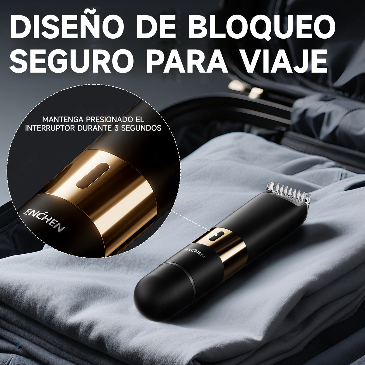 Depiladora Eléctrica 2 En 1, Afeitadora Portátil De 8000 Rpm, Carga Rápida, Para hombres y mujeres, Uso corporal completo Negro Enchen