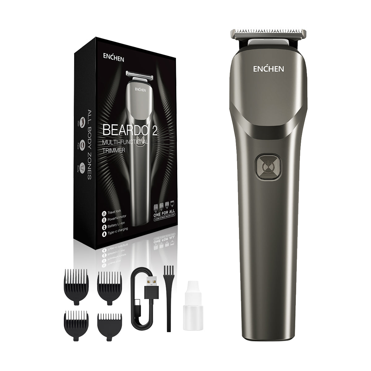 Máquina Para Cortar Cabello Profesional 3 En 1 Enchen Cortadora De Cabello Recargable Por Usb, Adecuado Para Uso Familiar, Barbería