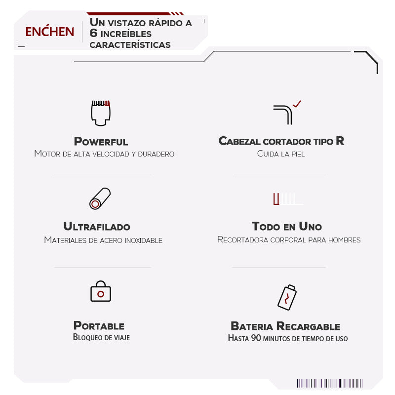 Máquina Para Cortar Cabello Profesional 3 En 1 Enchen Cortadora De Cabello Recargable Por Usb, Adecuado Para Uso Familiar, Barbería