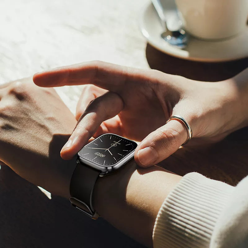 Smartwatch QCY GS S6 2.02" caja negra y bisel gris oscuro