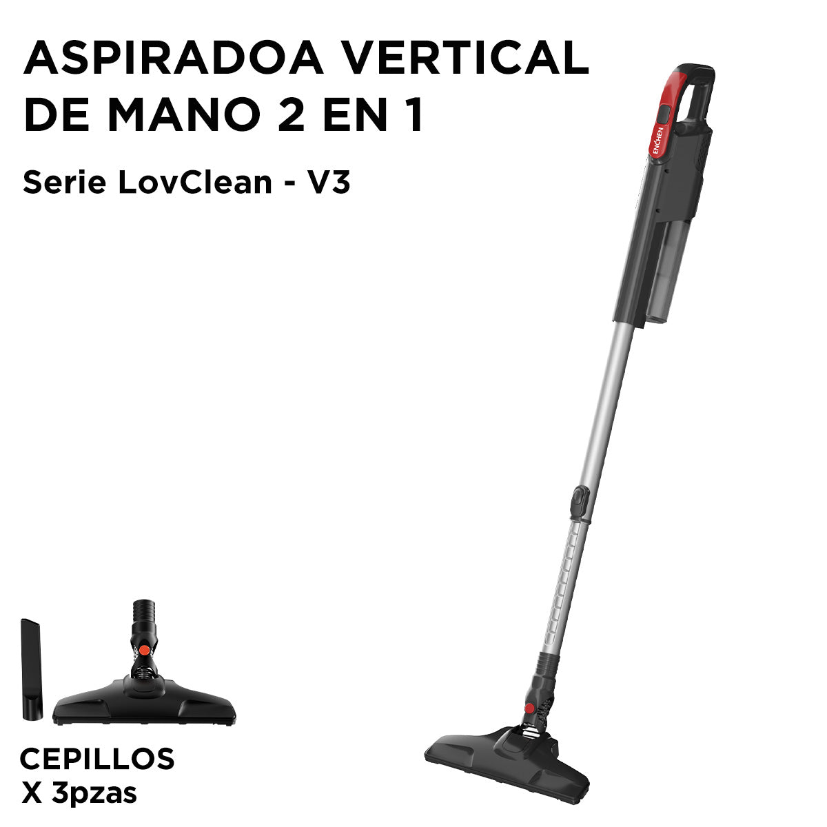 Enchen Aspirador De Mano, Limpieza Flexible, Diseño 2 En 1, Limpieza Profunda, Práctico Y Conveniente, 18 Kpa, 650 W, 1.2 Litros