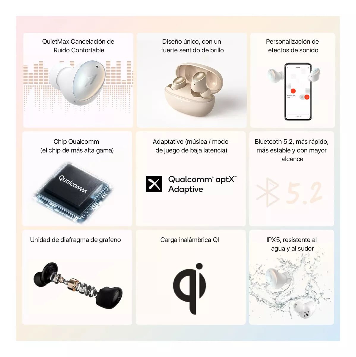 Audífonos 1more Colorbuds 2 Ipx5 Chips Qualcomm 5.2 Ligero - Orro Home Mexico