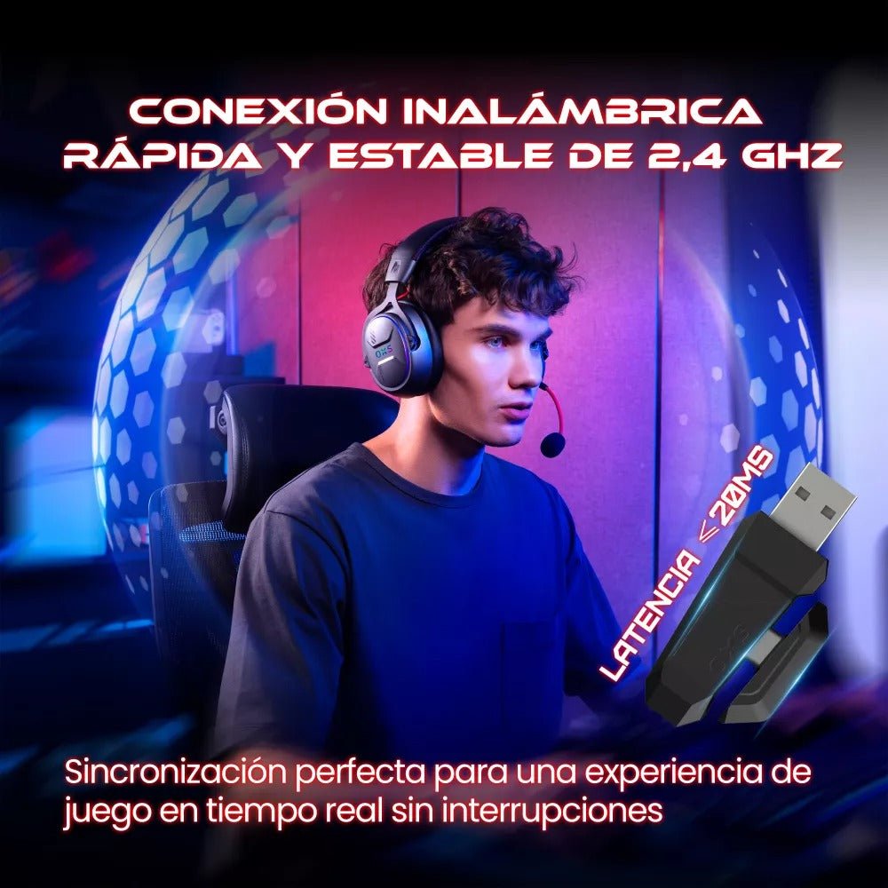 Audífonos Gamer Con Micrófono Bluetooth5.3 OXS G2 Negro - Orro Home Mexico