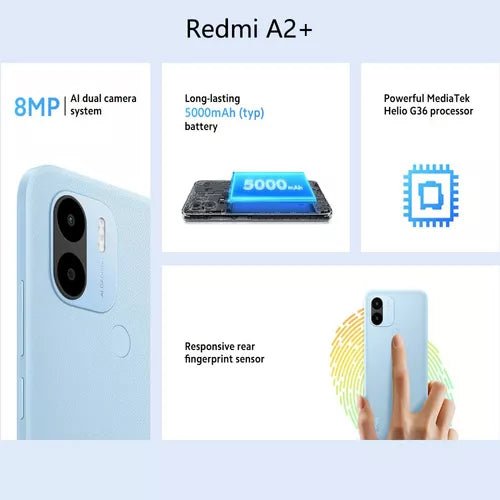 Xiaomi Redmi A2+ 3gb Ram 64gb Rom Dual Sim 6,52'' 5000mah Azul - Orro Home Mexico